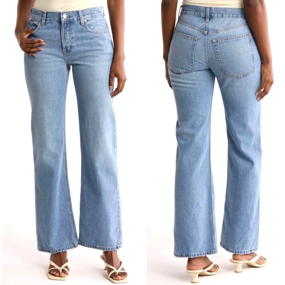 New Etica Womens Amis Relaxed Boot Atwater Jeans Light Wash Denim Sz 29 1070R3